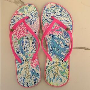 Lilly Pulitzer Pink Strap Flip Flops